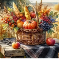 NORIMPEX Diamantové maľovanie Jesenný košík 30x40cm