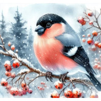 NORIMPEX Diamantové maľovanie Vtáčik v zime 30x40cm