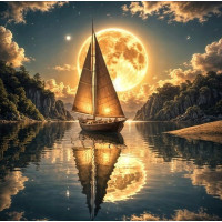 NORIMPEX Diamantové maľovanie Polnočná plavba 30x40cm