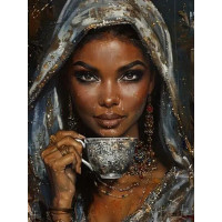 NORIMPEX Diamantové maľovanie Žena so šálkou kávy 30x40cm