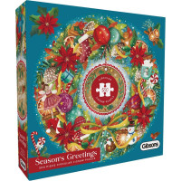 GIBSONS Okrúhle puzzle Vianočné pozdravy 500 dielikov