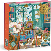 GALISON Metalické štvorcové puzzle Popoludní v kníhkupectve 500 dielikov