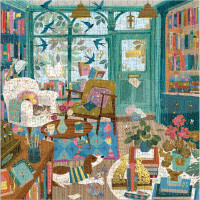 GALISON Metalické štvorcové puzzle Popoludní v kníhkupectve 500 dielikov