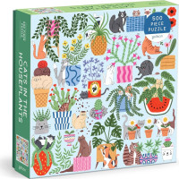 GALISON Štvorcové puzzle Mačky v kvetináčoch 500 dielikov