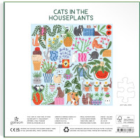 GALISON Štvorcové puzzle Mačky v kvetináčoch 500 dielikov