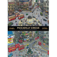 GIBSONS Puzzle Piccadilly Circus naprieč desaťročiami 1000 dielikov