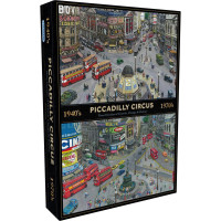 GIBSONS Puzzle Piccadilly Circus naprieč desaťročiami 1000 dielikov