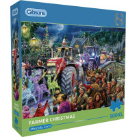 GIBSONS Puzzle Farmárske Vianoce XL 500 dielikov