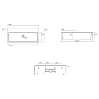 Kerasan KANAAL keramické umývadlo 120x40cm, biela 574201