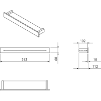 Sapho PATRON sklenená polica 58cm, biela PX582W