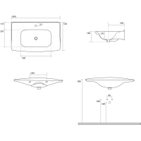 Kerasan THE NEW YORKER keramické umývadlo 80x53cm, biela 564101