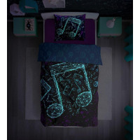 Bavlnené svietiace obliečky YOUNG Music - 140x200 cm + 70x80 cm