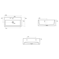 Kerasan KANAAL keramické umývadlo 100x40cm, verde mat 574311