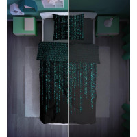 Bavlnené svietiace obliečky YOUNG Matrix - 140x200 cm + 70x80 cm