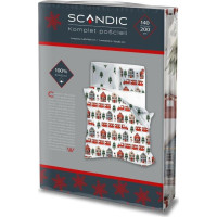 Bavlnené obliečky SCANDIC Zimný vláčik - biele - 140x200 cm