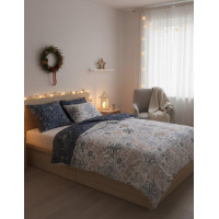 Bavlnené obliečky SCANDIC Vločky - biele / modré - 140x200 cm