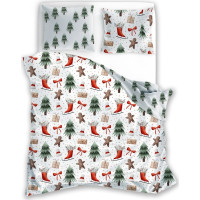 Bavlnené obliečky SCANDIC Perníčky a zimný les - biele - 140x200 cm