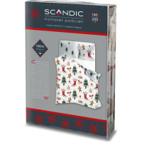 Bavlnené obliečky SCANDIC Perníčky a zimný les - biele - 140x200 cm