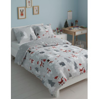 Bavlnené obliečky SCANDIC Snehuliaci a medvede - šedé - 140x200 cm