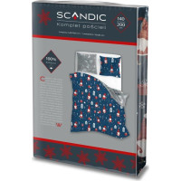 Bavlnené obliečky SCANDIC Škriatkovia - tmavo modré / šedé - 140x200 cm