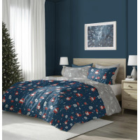 Bavlnené obliečky SCANDIC Škriatkovia - tmavo modré / šedé - 140x200 cm