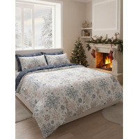 Bavlnené obliečky SCANDIC Vločky - biele / modré - 160x200 cm