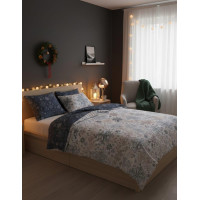 Bavlnené obliečky SCANDIC Vločky - biele / modré - 160x200 cm