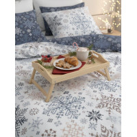 Bavlnené obliečky SCANDIC Vločky - biele / modré - 160x200 cm