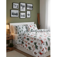 Bavlnené obliečky SCANDIC Perníčky a zimný les - biele - 160x200 cm