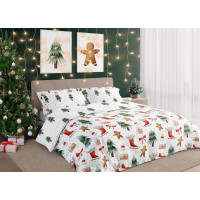 Bavlnené obliečky SCANDIC Perníčky a zimný les - biele - 220x200 cm