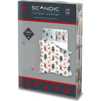 Bavlnené obliečky SCANDIC Perníčky a zimný les - biele - 220x200 cm