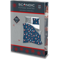 Bavlnené obliečky SCANDIC Škriatkovia - tmavo modré / šedé - 220x200 cm