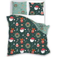 Posteľné obliečky z mikrovlákna HOLLY JOLLY Vianoce - zelené - 140x200 cm