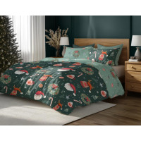 Posteľné obliečky z mikrovlákna HOLLY JOLLY Vianoce - zelené - 140x200 cm
