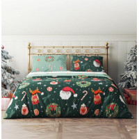 Posteľné obliečky z mikrovlákna HOLLY JOLLY Vianoce - zelené - 140x200 cm