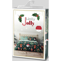 Posteľné obliečky z mikrovlákna HOLLY JOLLY Vianoce - zelené - 140x200 cm