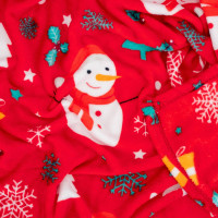 Vianočná deka SNEHULÁK 130x160 cm - červená