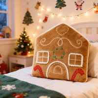 Tvarovaný vankúš PERNÍKOVÝ DOMČEK - 35x25 cm