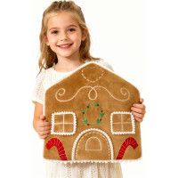 Tvarovaný vankúš PERNÍKOVÝ DOMČEK - 35x25 cm