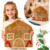 Tvarovaný vankúš PERNÍKOVÝ DOMČEK - 35x25 cm