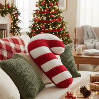 Tvarovaný vankúš LÍZIATKO - 42x20 cm - červený/biely