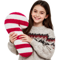 Tvarovaný vankúš LÍZIATKO - 42x20 cm - červený/biely