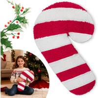 Tvarovaný vankúš LÍZIATKO - 42x20 cm - červený/biely