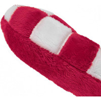 Tvarovaný vankúš LÍZIATKO - 42x20 cm - červený/biely