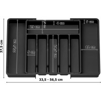 Príborník s nastaviteľnou šírkou GARFO - čierny