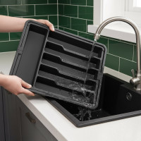 Príborník s nastaviteľnou šírkou GARFO - čierny