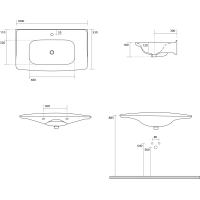 Kerasan THE NEW YORKER keramické umývadlo 100x53cm, biela 564201
