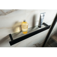 Sapho PATRON sklenená polica 78cm, čierna PX785B