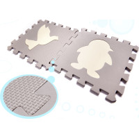 Penová puzzle podložka pre deti - 36 prvkov - šedá/ecru