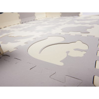 Penová puzzle podložka pre deti - 36 prvkov - šedá/ecru